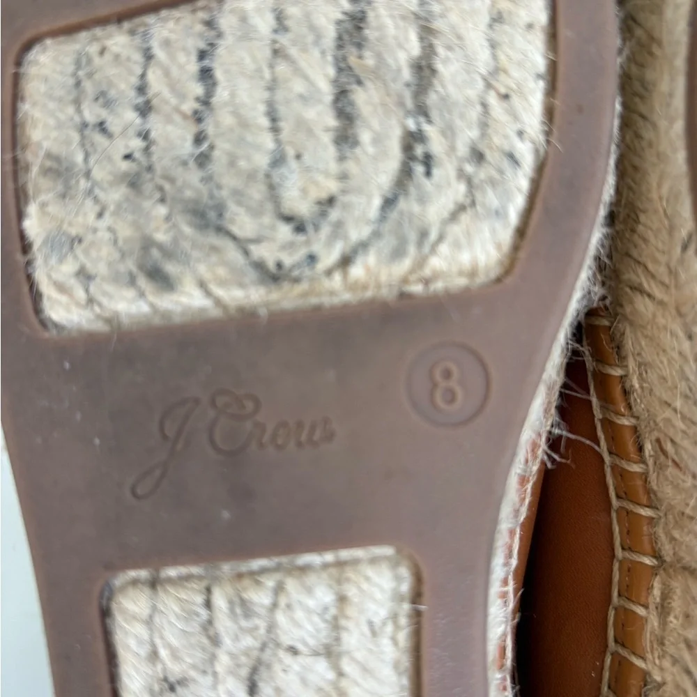 J. Crew Leather Espadrille Mules Size 8